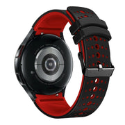 For Samsung Galaxy Watch 6 Two Color Silicone Watch Band(Black Red)