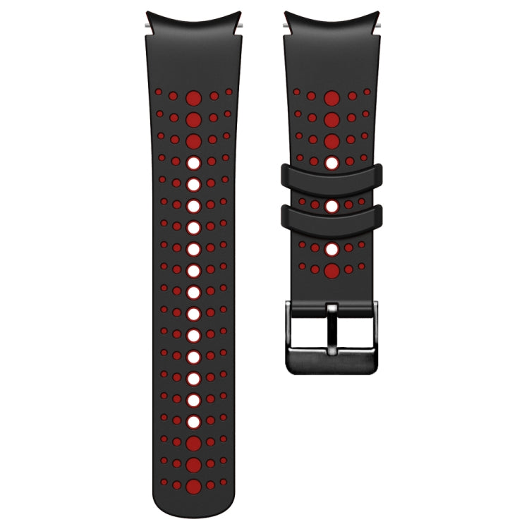 For Samsung Galaxy Watch 6 Two Color Silicone Watch Band(Black Red)