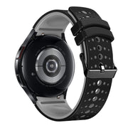 For Samsung Galaxy Watch 6 Two Color Silicone Watch Band(Black Grey)