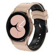 For Samsung Galaxy Watch 6 Two Color Silicone Watch Band(Khaki Black)