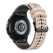 For Samsung Galaxy Watch 6 Two Color Silicone Watch Band(Khaki Black)