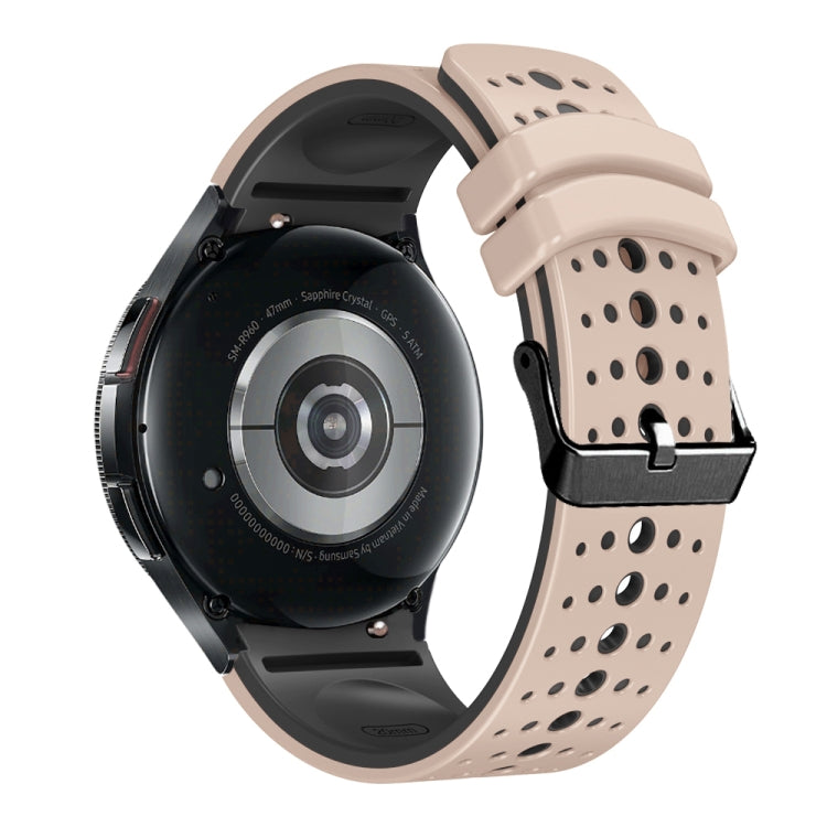 For Samsung Galaxy Watch 6 Two Color Silicone Watch Band(Khaki Black)