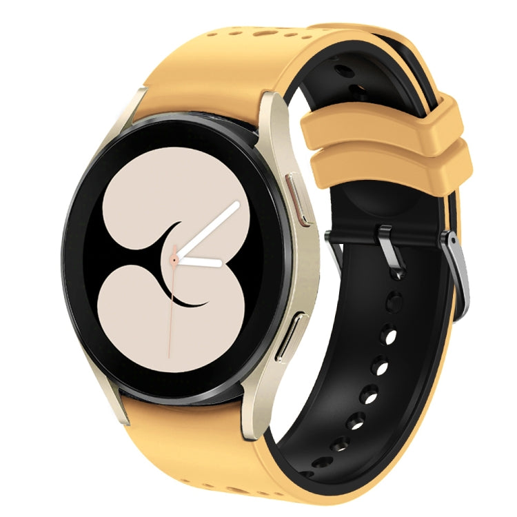 For Samsung Galaxy Watch 6 Two Color Silicone Watch Band(Yellow Black)