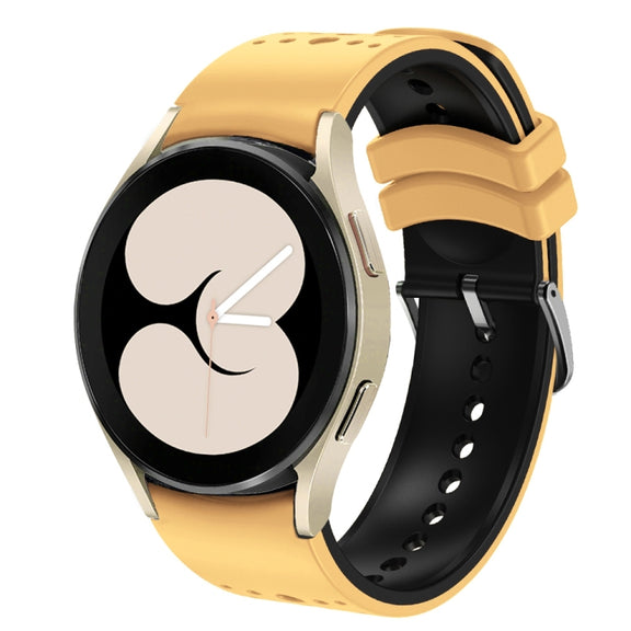 For Samsung Galaxy Watch 6 Two Color Silicone Watch Band(Yellow Black)