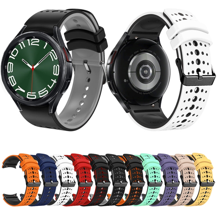 For Samsung Galaxy Watch 6 Two Color Silicone Watch Band(Red Black)