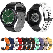 For Samsung Galaxy Watch 6 Two Color Silicone Watch Band(Red Black)