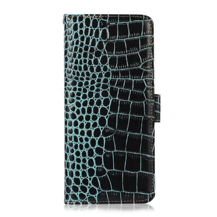 For Google Pixel 9 Crocodile Top Layer Cowhide Leather Phone Case(Green)