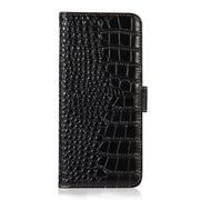 For Google Pixel 9 Pro Crocodile Top Layer Cowhide Leather Phone Case(Black)