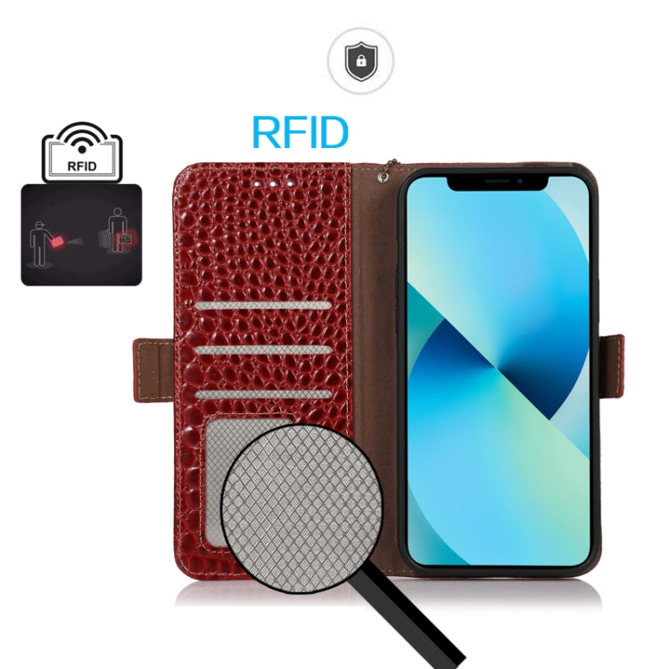 For Google Pixel 9 Pro Crocodile Top Layer Cowhide Leather Phone Case(Red)