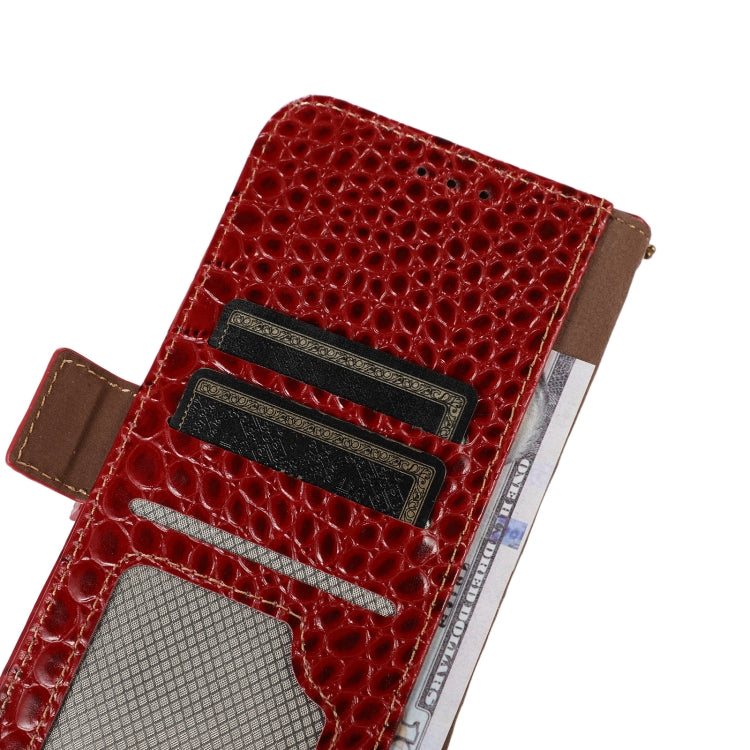 For Google Pixel 9 Pro Crocodile Top Layer Cowhide Leather Phone Case(Red)