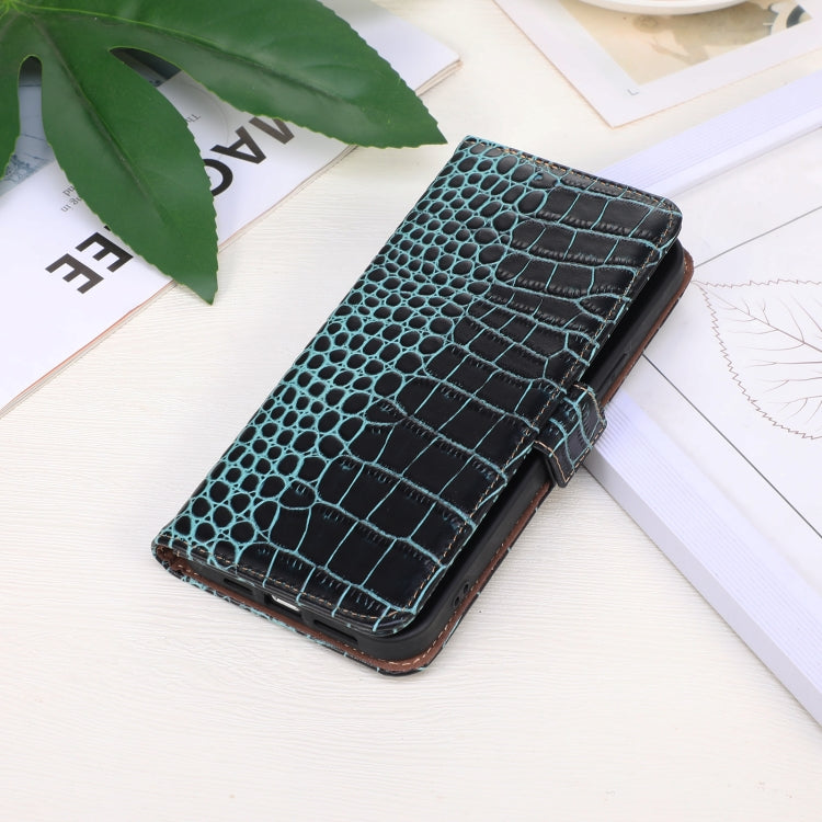 For Google Pixel 10 Pro / 9 Pro Crocodile Top Layer Cowhide Leather Phone Case(Green)