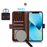 For Google Pixel 10 Pro / 9 Pro Crocodile Top Layer Cowhide Leather Phone Case(Brown)