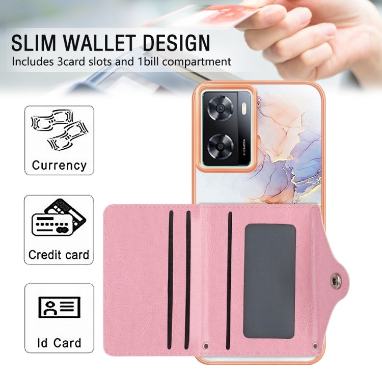 For Realme Narzo 50 5G Marble Pattern IMD Card Slot Phone Case(Galaxy Marble White)