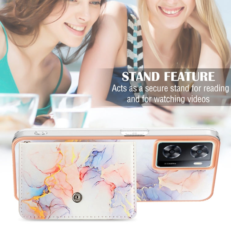 For Realme Narzo 50 5G Marble Pattern IMD Card Slot Phone Case(Galaxy Marble White)