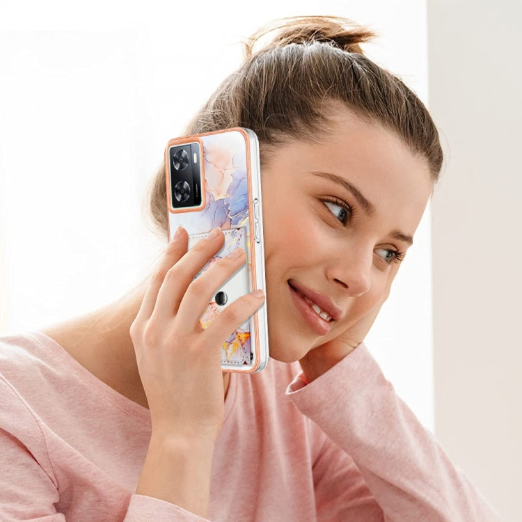 For Realme Narzo 50 5G Marble Pattern IMD Card Slot Phone Case(Galaxy Marble White)