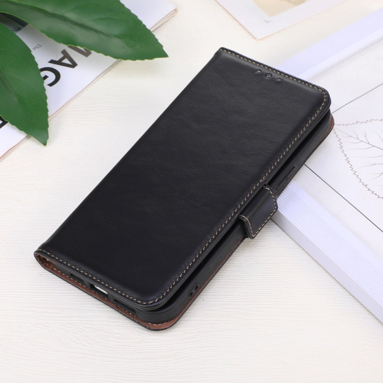 For Google Pixel 9 Crazy Horse Top Layer Cowhide Leather Phone Case(Black)