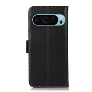 For Google Pixel 9 Crazy Horse Top Layer Cowhide Leather Phone Case(Black)