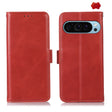 For Google Pixel 9 Crazy Horse Top Layer Cowhide Leather Phone Case(Red) - Google Cases by PMC TechLife | Online Shopping South Africa | PMC TechLife | Buy Now Pay Later Mobicred