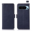 For Google Pixel 9 Crazy Horse Top Layer Cowhide Leather Phone Case(Blue) - Google Cases by PMC TechLife | Online Shopping South Africa | PMC TechLife | Buy Now Pay Later Mobicred