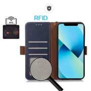 For Google Pixel 9 Crazy Horse Top Layer Cowhide Leather Phone Case(Blue)