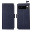 For Google Pixel 9 Pro Crazy Horse Top Layer Cowhide Leather Phone Case(Blue) - Google Cases by PMC TechLife | Online Shopping South Africa | PMC TechLife | Buy Now Pay Later Mobicred