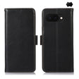 For Google Pixel 9a Crazy Horse Top Layer Cowhide Leather Phone Case(Black) - Google Cases by PMC TechLife | Online Shopping South Africa | PMC TechLife | Buy Now Pay Later Mobicred