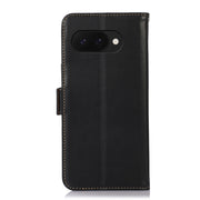 For Google Pixel 9a Crazy Horse Top Layer Cowhide Leather Phone Case(Black)