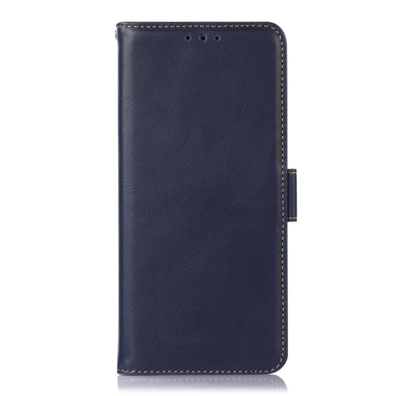 For Google Pixel 9a Crazy Horse Top Layer Cowhide Leather Phone Case(Blue)