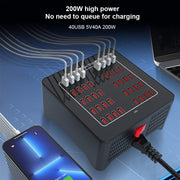 YFY-A76 200W 40 Ports USB Smart Charging Station(EU Plug)