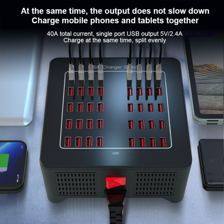 YFY-A76 200W 40 Ports USB Smart Charging Station(EU Plug)