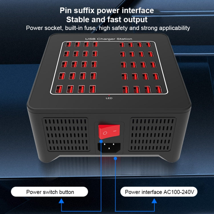 YFY-A76 200W 40 Ports USB Smart Charging Station(EU Plug)