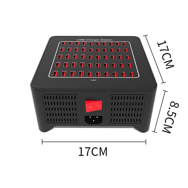 YFY-A77 250W 50 Ports USB Smart Charging Station(EU Plug)