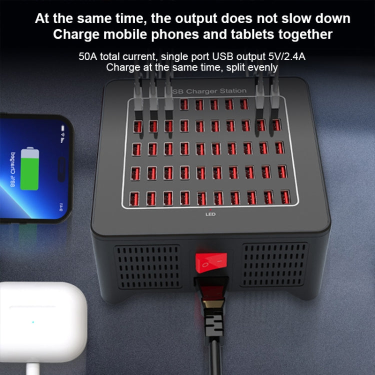 YFY-A77 250W 50 Ports USB Smart Charging Station(EU Plug)