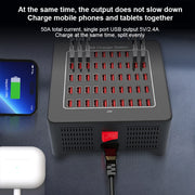 YFY-A77 250W 50 Ports USB Smart Charging Station(EU Plug)