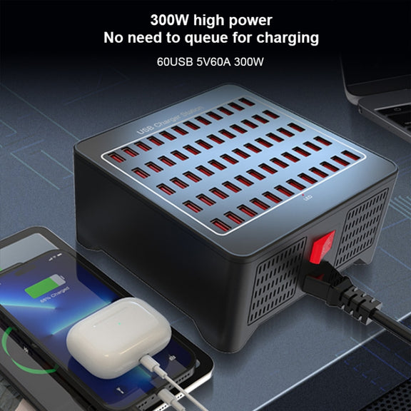 YFY-A78 300W 60 Ports USB Smart Charging Station(EU Plug)