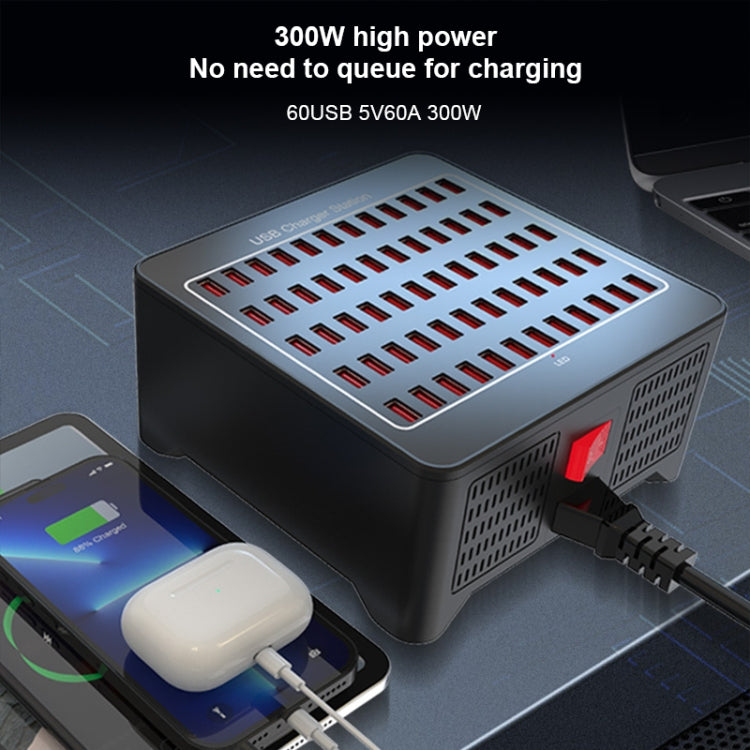 YFY-A78 300W 60 Ports USB Smart Charging Station(US Plug)