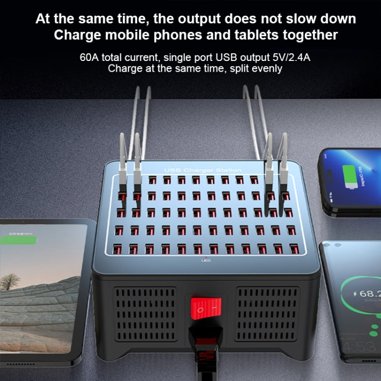 YFY-A78 300W 60 Ports USB Smart Charging Station(UK Plug)