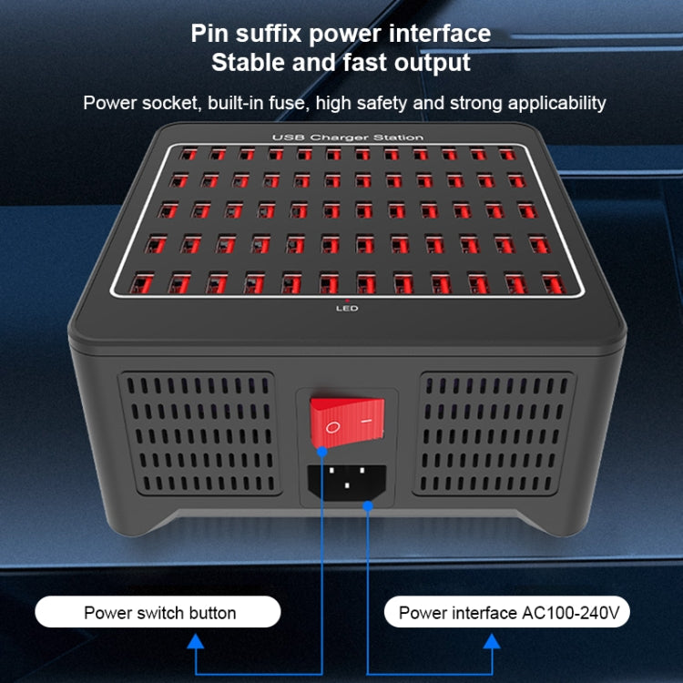 YFY-A78 300W 60 Ports USB Smart Charging Station(EU Plug)