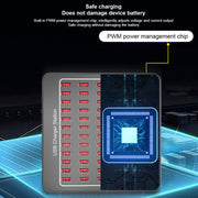 YFY-A78 300W 60 Ports USB Smart Charging Station(UK Plug)