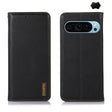 For Google Pixel 10 / 9 KHAZNEH Nappa Top Layer Cowhide Leather Phone Case(Black) - Google Cases by PMC TechLife | Online Shopping South Africa | PMC TechLife | Buy Now Pay Later Mobicred