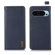 For Google Pixel 9 KHAZNEH Nappa Top Layer Cowhide Leather Phone Case(Blue) - Google Cases by PMC TechLife | Online Shopping South Africa | PMC TechLife | Buy Now Pay Later Mobicred