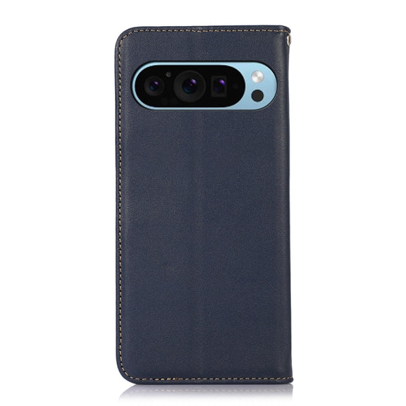 For Google Pixel 9 KHAZNEH Nappa Top Layer Cowhide Leather Phone Case(Blue)