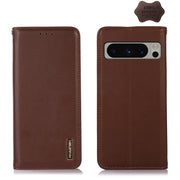 For Google Pixel 10 Pro / 9 Pro KHAZNEH Nappa Top Layer Cowhide Leather Phone Case(Brown)