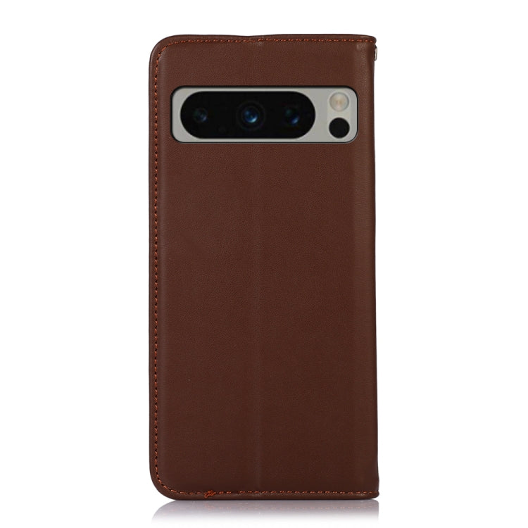 For Google Pixel 10 Pro / 9 Pro KHAZNEH Nappa Top Layer Cowhide Leather Phone Case(Brown)
