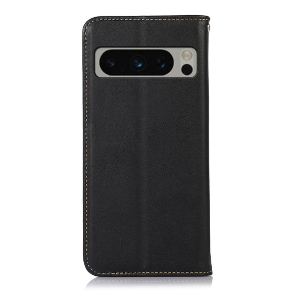 For Google Pixel 10 Pro / 9 Pro KHAZNEH Nappa Top Layer Cowhide Leather Phone Case(Black)