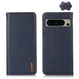 For Google Pixel 10 Pro / 9 Pro KHAZNEH Nappa Top Layer Cowhide Leather Phone Case(Blue) - Google Cases by PMC TechLife | Online Shopping South Africa | PMC TechLife | Buy Now Pay Later Mobicred
