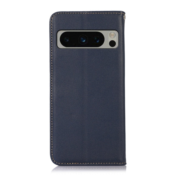 For Google Pixel 10 Pro / 9 Pro KHAZNEH Nappa Top Layer Cowhide Leather Phone Case(Blue)