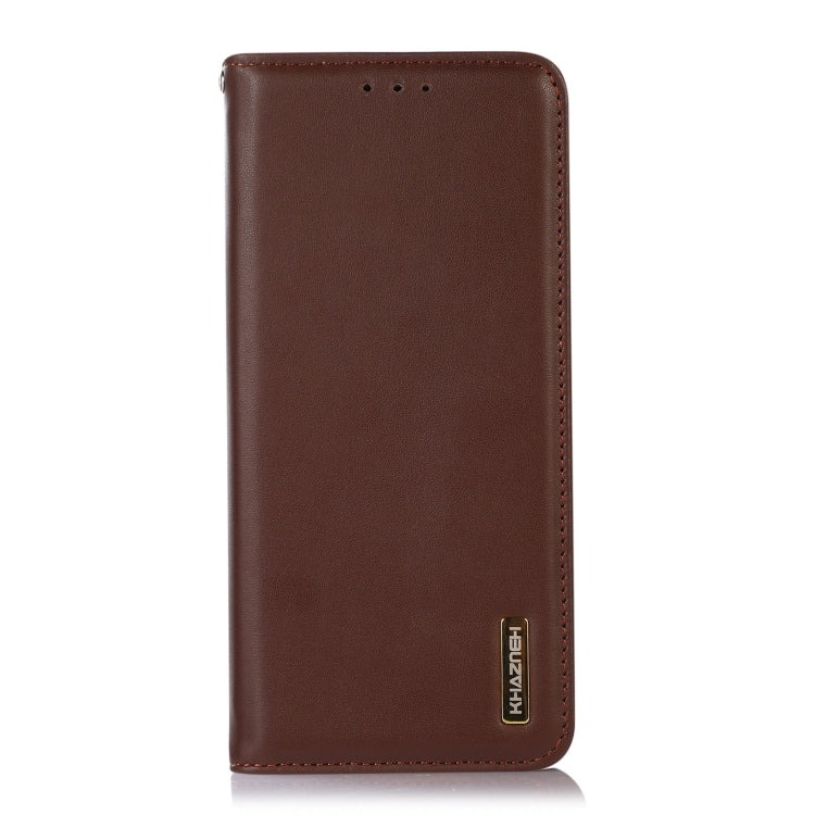 For Google Pixel 9a KHAZNEH Nappa Top Layer Cowhide Leather Phone Case(Brown)