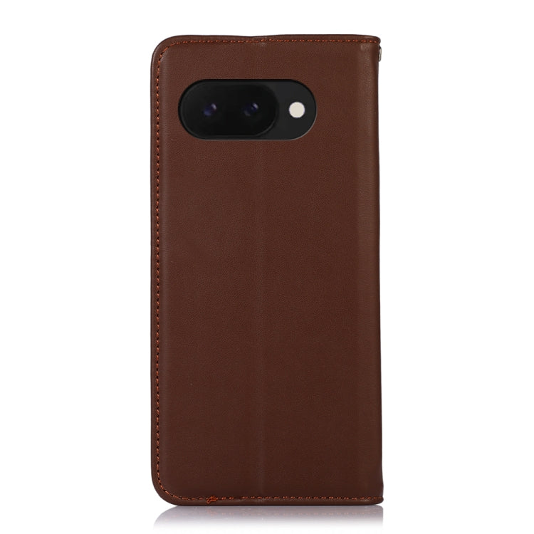 For Google Pixel 9a KHAZNEH Nappa Top Layer Cowhide Leather Phone Case(Brown)