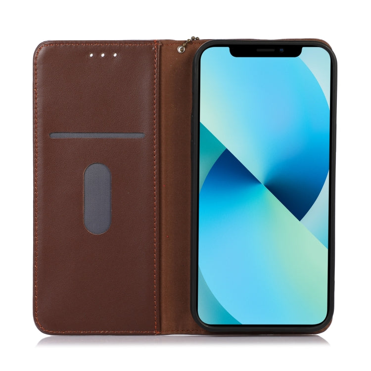 For Google Pixel 9a KHAZNEH Nappa Top Layer Cowhide Leather Phone Case(Brown)